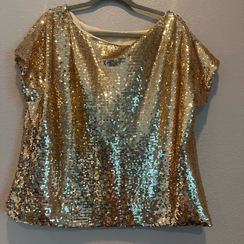 Gold Sequin Women's Top